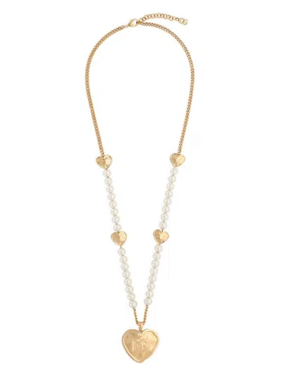 Dolce & Gabbana Heart-pendant Necklace In Gold