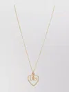 Dolce & Gabbana Heart And Logo Rhinestones Pendant Necklace Accessories In Gold