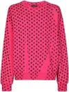 Dolce & Gabbana Heart-print Long-sleeve Sweatshirt In Pink