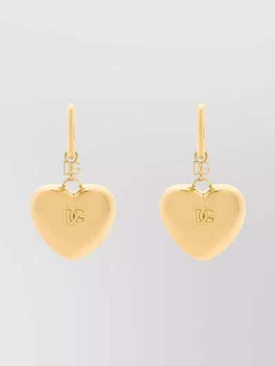 Dolce & Gabbana Heart-shaped Drop Earrings With Polished Finish