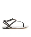Dolce & Gabbana Heart-shaped Pendant Flat Sandals In Black