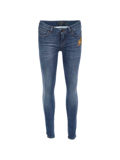Pre-owned Dolce & Gabbana Heart-patch Jeans In Blue