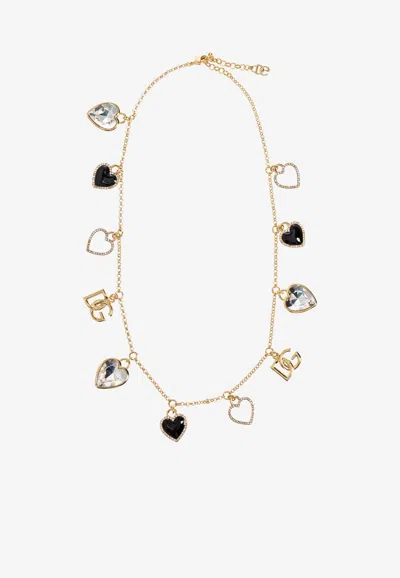 Dolce & Gabbana Hearts And Charms Necklace In Gold