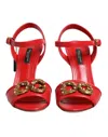 Dolce & Gabbana Dg Amore Leather Pumps Embellished Open Toe In Multi