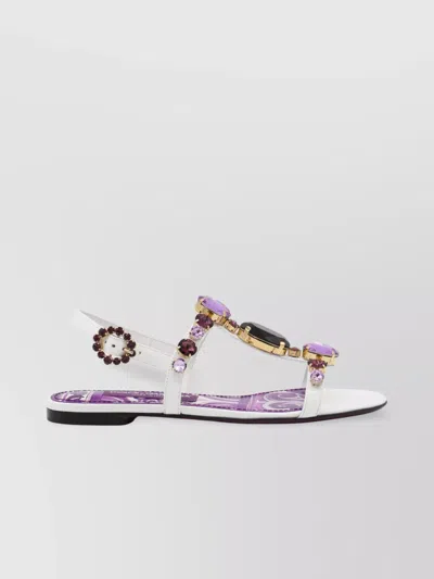 Dolce & Gabbana Heel Sandals With Embellished Jewel Accents