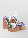 Dolce & Gabbana Heel Sandals With Floral Print And Platform