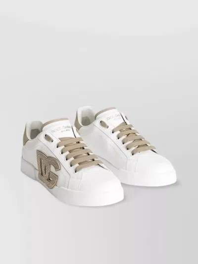 Dolce & Gabbana Heel Tab Sneakers With Perforated Vamp