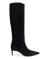 Dolce & Gabbana Black High Boots With Dg Logo In Suede Woman In Black