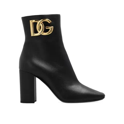 Dolce & Gabbana Heeled Leather Boots In Black