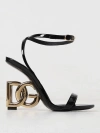 Dolce & Gabbana Patent Leather Sandals With Dg 3.5 Heel In Black