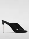 Dolce & Gabbana Satin Sandals With Back Monogram In Black