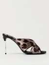 Dolce & Gabbana Keira Sandals In Satin With Spotted Print In Brown