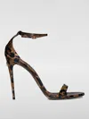Dolce & Gabbana Leopard-print Patent-leather Sandals In Multicolor
