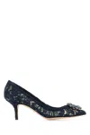 Dolce & Gabbana Scarpe Con Tacco In Pizzo Blu Notte Donna