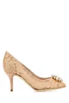 Dolce & Gabbana Powder Silk Calf Leather Heels In Pink