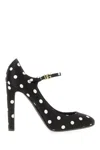 Dolce & Gabbana Black Mary Jane Pumps In Polka Dots Black Background