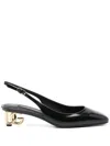 Dolce & Gabbana Black Décolleté With Dg Logo On The Heel