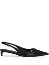 Dolce & Gabbana Mun 30 Croc-embossed Leather Slingback Pumps In Black