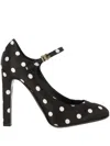 Dolce & Gabbana Black Mary Jane Pumps In Pois Picc Bco F.nero
