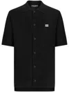 Dolce & Gabbana Dolce &amp; Gabbana Plaque Knitted Polo In Black
