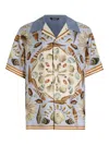 Dolce & Gabbana Silk And Cotton Denim Shirt In Blue