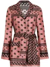 Dolce & Gabbana Silk Twill Pajama Shirt Dg Logo In Pink