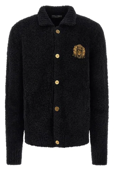 Dolce & Gabbana Cardigan Mit Heraldischem Wappen In Black