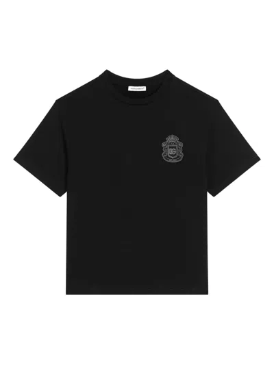 Dolce & Gabbana Kids' Heraldic Dg-patch T-shirt In Black