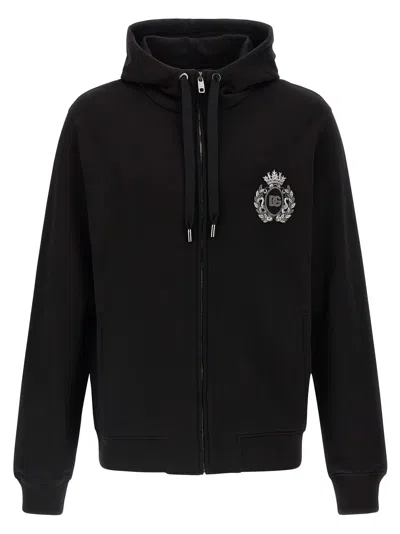 DOLCE & GABBANA HERALDIC PATCH HOODIE
