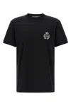 Dolce & Gabbana Black Cotton Heraldic Patch T-shirt In Black