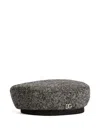 Dolce & Gabbana Herringbone Beret In Gray