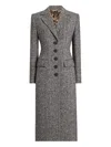 Dolce & Gabbana Herringbone Long Length Notched Lapels Coat In Gray
