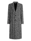 Dolce & Gabbana Herringbone Long Coat Flap Pockets In Black