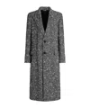 Dolce & Gabbana Herringbone Long Coat Flap Pockets In Black