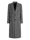 Dolce & Gabbana Herringbone Long Coat Flap Pockets In Gray