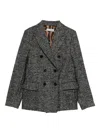 Dolce & Gabbana Herringbone Double-breasted Blazer In Black