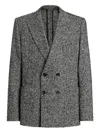 Dolce & Gabbana Herringbone Double-breasted Blazer In Gray