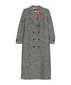 Dolce & Gabbana Herringbone Double-breasted Coat In Gray