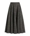 Dolce & Gabbana Midi Circle Skirt In A Dotted Wool Blend In Black