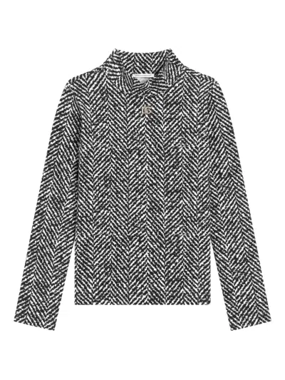 Dolce & Gabbana Kids' Herringbone High-neck Top In Gray