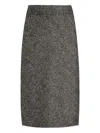 Dolce & Gabbana Herringbone Midi Pencil Skirt In Gray
