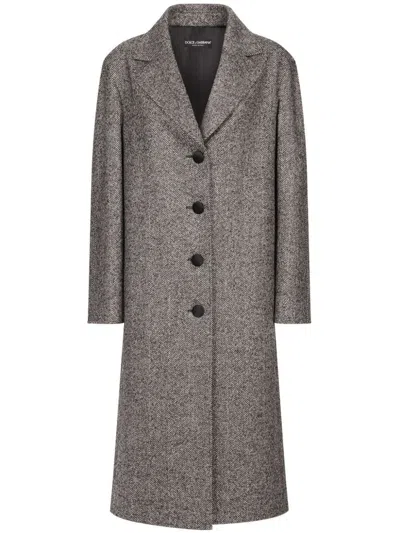 DOLCE & GABBANA DOLCE & GABBANA HERRINGBONE PATTERN COAT