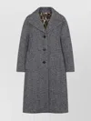 Dolce & Gabbana Herringbone Pattern Coat Long Sleeves In Black