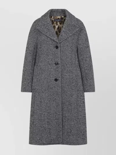 DOLCE & GABBANA HERRINGBONE PATTERN COAT LONG SLEEVES