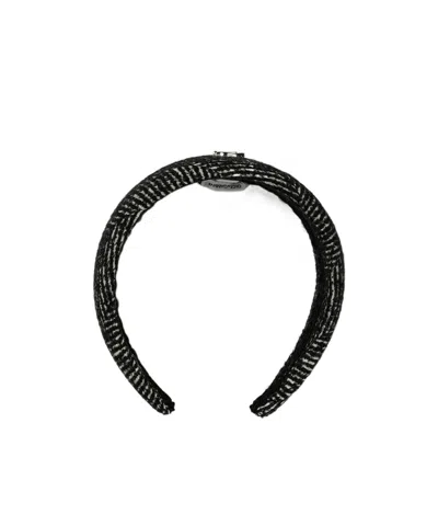 Dolce & Gabbana Herringbone-pattern Headband In Black