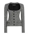 Dolce & Gabbana Herringbone-pattern Jacket In Gray