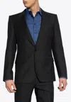 Dolce & Gabbana Herringbone Single-breasted Wool Blazer In Black