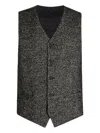 Dolce & Gabbana Wool Chevron Single-breasted Vest In Gray