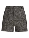 Dolce & Gabbana Herringbone Tweed Shorts In Black
