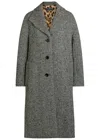 Dolce & Gabbana Herringbone Wool-blend Coat In Gray